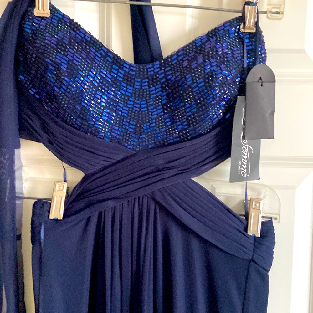 LaFemm Fashion (New) Navy Blue long dress